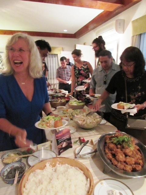 Japanese rice and food served at dinner