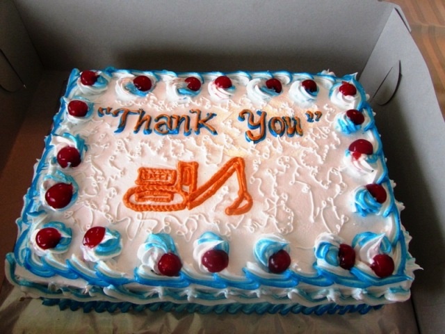 Cake with the picture of an Excavator prepared by EPA and PWMS