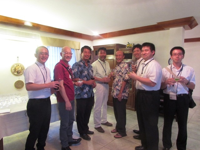 Ambassador Sakai is mingling with Researcher and Sailors