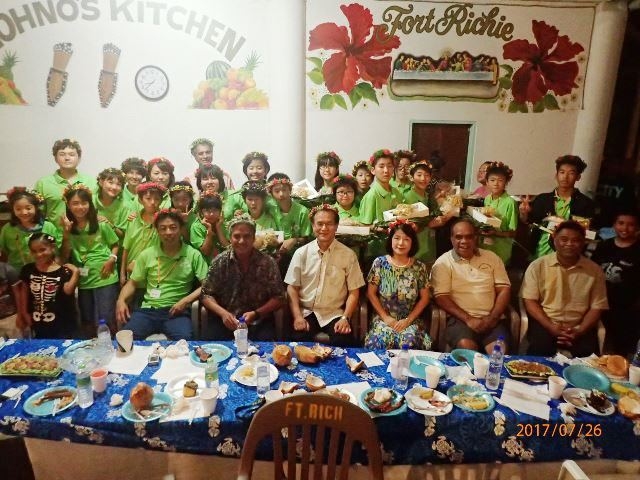 The Hon. Marcelo K. Peterson, Governor of Pohnpei State, Ambassador Horie, Madam. Horie, Director of Dept. of Health Services, and Director of Dept. of Education)