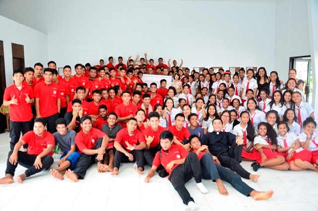 With all the students and the teachers of Xavier High School