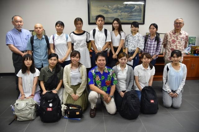 Mr. Sugiyama, Charge d'Affaires ad interim and the group of Sophia University