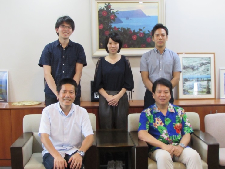 Mr. Sugiyama, Charge d'Affaires ad interim and the group of Waseda University