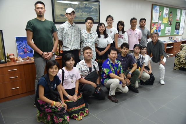 Mr. Sugiyama, Charge d'Affaires ad interim and the group of Reitaku University