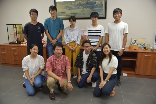 Mr. Sugiyama, Charge d'Affaires ad interim and the group of Ritsumeikan University